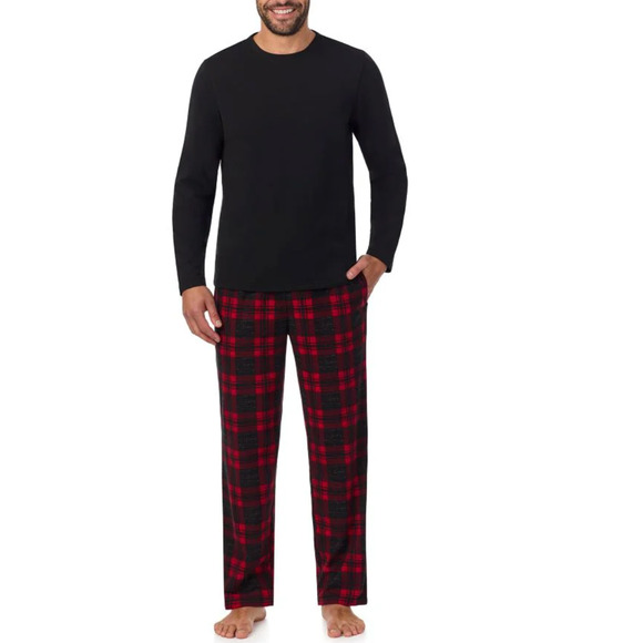 NWT Cuddl Duds Mens Cozy Lodge Long Sleeve Crew and Pajama Pant 2-pc Set size L - Picture 1 of 6